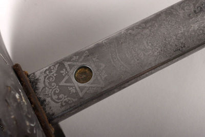 An 1897 pattern regimental pattern Infantry Officers sword of Brigadier-General James Foster Riddell, 3/5th Northumberland Fusiliers, KIA St. Julien 26th April 1915, by HENRY WILKINSON PALL MALL LONDON - 6