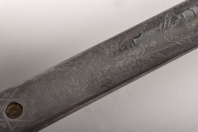An 1897 pattern regimental pattern Infantry Officers sword of Brigadier-General James Foster Riddell, 3/5th Northumberland Fusiliers, KIA St. Julien 26th April 1915, by HENRY WILKINSON PALL MALL LONDON - 7