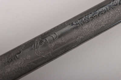 An 1897 pattern regimental pattern Infantry Officers sword of Brigadier-General James Foster Riddell, 3/5th Northumberland Fusiliers, KIA St. Julien 26th April 1915, by HENRY WILKINSON PALL MALL LONDON - 8