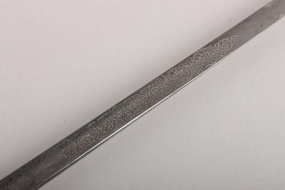 An 1897 pattern regimental pattern Infantry Officers sword of Brigadier-General James Foster Riddell, 3/5th Northumberland Fusiliers, KIA St. Julien 26th April 1915, by HENRY WILKINSON PALL MALL LONDON - 10