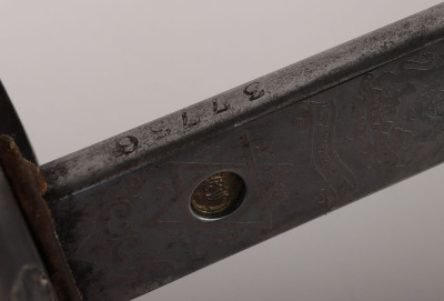 An 1897 pattern regimental pattern Infantry Officers sword of Brigadier-General James Foster Riddell, 3/5th Northumberland Fusiliers, KIA St. Julien 26th April 1915, by HENRY WILKINSON PALL MALL LONDON - 11