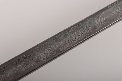 An 1897 pattern regimental pattern Infantry Officers sword of Brigadier-General James Foster Riddell, 3/5th Northumberland Fusiliers, KIA St. Julien 26th April 1915, by HENRY WILKINSON PALL MALL LONDON - 14