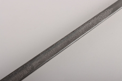 An 1897 pattern regimental pattern Infantry Officers sword of Brigadier-General James Foster Riddell, 3/5th Northumberland Fusiliers, KIA St. Julien 26th April 1915, by HENRY WILKINSON PALL MALL LONDON - 15