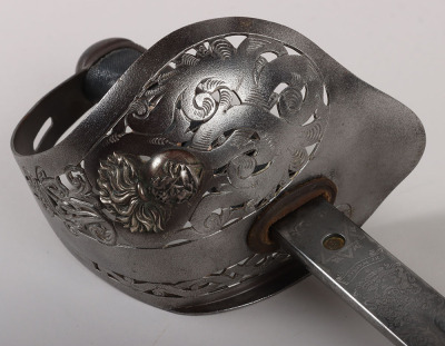 An 1897 pattern regimental pattern Infantry Officers sword of Brigadier-General James Foster Riddell, 3/5th Northumberland Fusiliers, KIA St. Julien 26th April 1915, by HENRY WILKINSON PALL MALL LONDON - 16