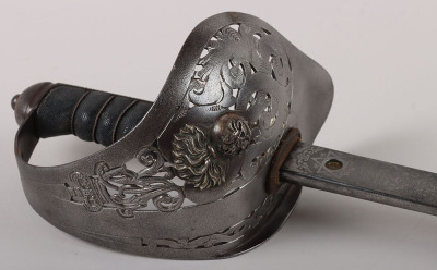 An 1897 pattern regimental pattern Infantry Officers sword of Brigadier-General James Foster Riddell, 3/5th Northumberland Fusiliers, KIA St. Julien 26th April 1915, by HENRY WILKINSON PALL MALL LONDON - 17