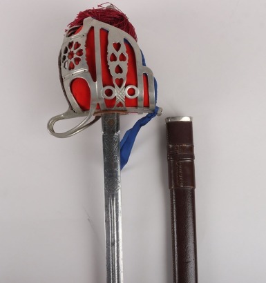 A George 5th Officers Scottish basket hilt broadsword of the Royal Scots Fusiliers by HENRY WILKINSON PALL MALL LONDON No.58263