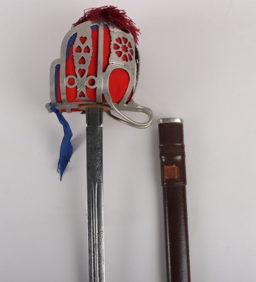 A George 5th Officers Scottish basket hilt broadsword of the Royal Scots Fusiliers by HENRY WILKINSON PALL MALL LONDON No.58263 - 2