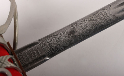 A George 5th Officers Scottish basket hilt broadsword of the Royal Scots Fusiliers by HENRY WILKINSON PALL MALL LONDON No.58263 - 8