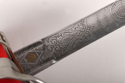 A George 5th Officers Scottish basket hilt broadsword of the Royal Scots Fusiliers by HENRY WILKINSON PALL MALL LONDON No.58263 - 14