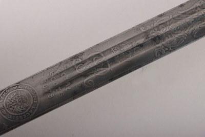 A George 5th Officers Scottish basket hilt broadsword of the Royal Scots Fusiliers by HENRY WILKINSON PALL MALL LONDON No.58263 - 16