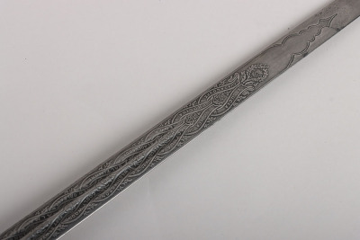 A George 5th Officers Scottish basket hilt broadsword of the Royal Scots Fusiliers by HENRY WILKINSON PALL MALL LONDON No.58263 - 19