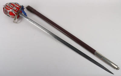 A George 5th Officers Scottish basket hilt broadsword of the Royal Scots Fusiliers by HENRY WILKINSON PALL MALL LONDON No.58263 - 20