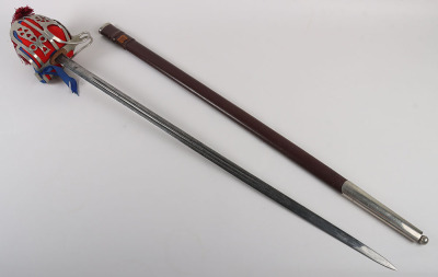 A George 5th Officers Scottish basket hilt broadsword of the Royal Scots Fusiliers by HENRY WILKINSON PALL MALL LONDON No.58263 - 21
