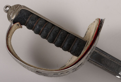 A George 5th Officers broadsword of Brigadier General Norman Richard Crockatt, CBE DSO MC the Royal Scots Fusiliers by HENRY WILKINSON PALL MALL LONDON No.44310 - 4