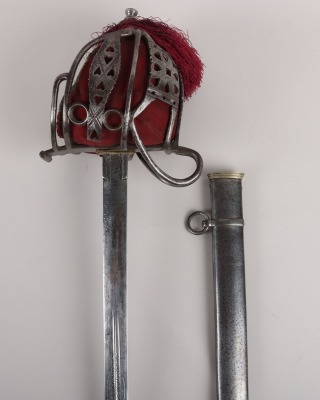 A scarce Victorian Officers basket hilt broadsword of the Highland Light Infantry (Borderers) - 2