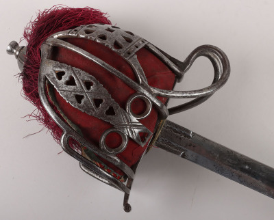 A scarce Victorian Officers basket hilt broadsword of the Highland Light Infantry (Borderers) - 3