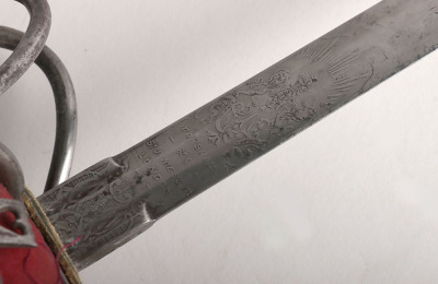 A scarce Victorian Officers basket hilt broadsword of the Highland Light Infantry (Borderers) - 8