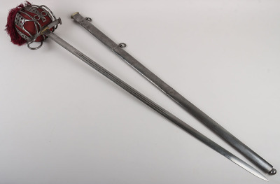 A scarce Victorian Officers basket hilt broadsword of the Highland Light Infantry (Borderers) - 17