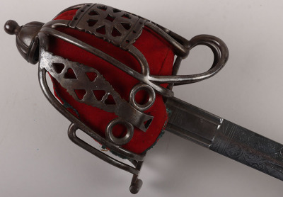 A scarce Victorian Scottish Officers basket hilt broadsword of the 93rd Highlanders - 3