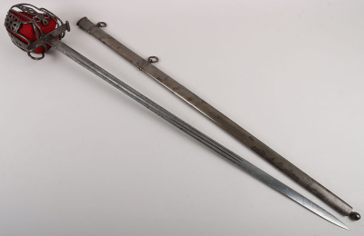 A scarce Victorian Scottish Officers basket hilt broadsword of the 93rd Highlanders - 19