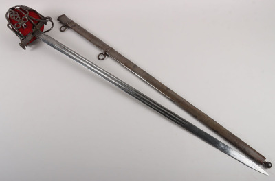 A scarce Victorian Scottish Officers basket hilt broadsword of the 93rd Highlanders - 20