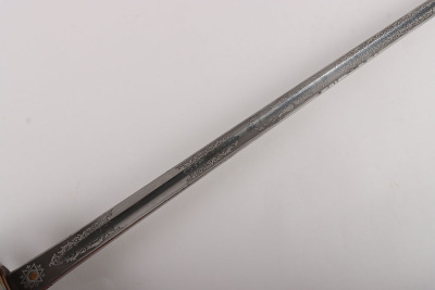 A good Edward 7th Royal Field Artillery Officers Sword of Hon. Col. George Ambrose Pinney M.C. and bar, R.F.A, ADC to Field Marshal Haig, by HENRY WILKINSON PALL MALL LONDON - 5
