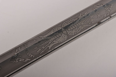 A good Edward 7th Royal Field Artillery Officers Sword of Hon. Col. George Ambrose Pinney M.C. and bar, R.F.A, ADC to Field Marshal Haig, by HENRY WILKINSON PALL MALL LONDON - 8