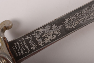 A good Edward 7th Royal Field Artillery Officers Sword of Hon. Col. George Ambrose Pinney M.C. and bar, R.F.A, ADC to Field Marshal Haig, by HENRY WILKINSON PALL MALL LONDON - 12