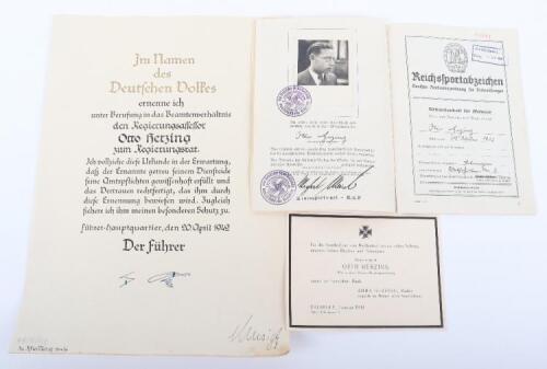 Third Reich Document Grouping of Otto Herzing Panzer Reconnaissance (Panzer Aufklarungs Abteilung)