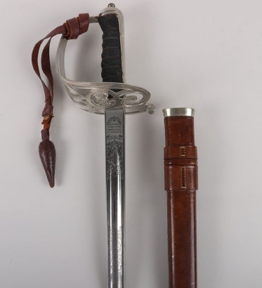 An 1827 pattern Rifle Officers Sword of 2nd Lieutenant J Scudamore, Kings Royal Rifle Corps, killed in action 1915, by HENRY WILKINSON PALL MALL LONDON No.48405