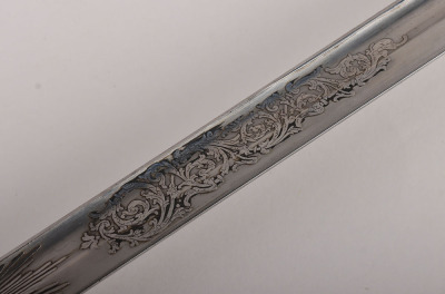 An 1845 Pattern Rifle Officers piquet weight sword of Edward Tatton Pakenham, Captain. KRRC and Hon. Major. 3rd Battalion Royal Irish Rifles by HENRY WILKINSON PALL MALL LONDON No.28115 - 15