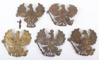 5x WW1 German Prussian Officers and Other Ranks Pickelhaube Helmet Plates