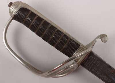 A good Edward 7th Royal Field Artillery Officers Sword of Hon. Col. George Ambrose Pinney M.C. and bar, R.F.A, ADC to Field Marshal Haig, by HENRY WILKINSON PALL MALL LONDON - 3