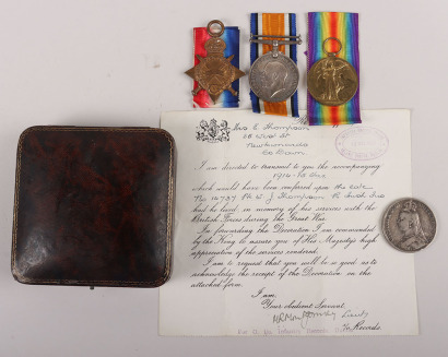 1st Day of the Battle of the Somme Killed in Action 1914-15 Star Medal Trio to the Princess Victoria’s Royal Irish Fusiliers