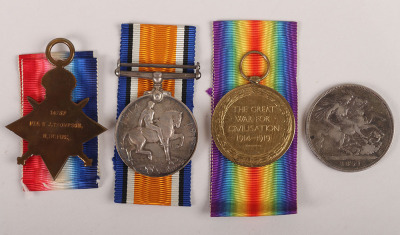 1st Day of the Battle of the Somme Killed in Action 1914-15 Star Medal Trio to the Princess Victoria’s Royal Irish Fusiliers - 3