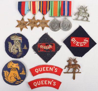 WW2 Queens Regiment ‘Chindits’ Medals and Insignia Grouping