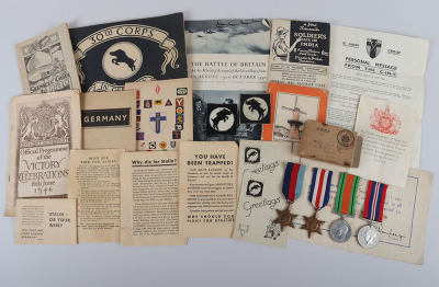 WW2 British Campaign Medal Group and Ephemera