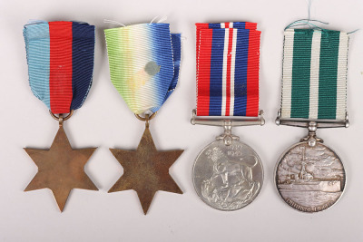 A good WW2 Royal Naval Reserve Medal Group of 4 to a Petty Officer Who was Taken Prisoner of War After his Ship, the Armed Merchant Cruiser H.M.S Voltaire Was Sunk by the German Raider Thor, - 4