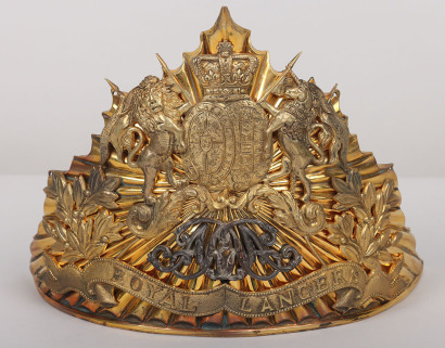 Rare Early Victorian 9th (Queens Royal) Lancers Officers Lance Cap Plate