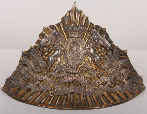 Victorian 16th (The Queens) Lancers Officers Lance Cap Plate