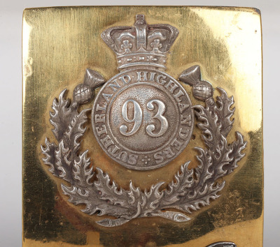 Victorian 93rd (Sutherland Highlanders) Regiment of Foot Officers Shoulder Belt Plate 1837-63 Pattern - 2