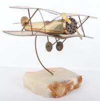 Large Trench Art Brass Model of a Royal Flying Corps Sopwith Camel
