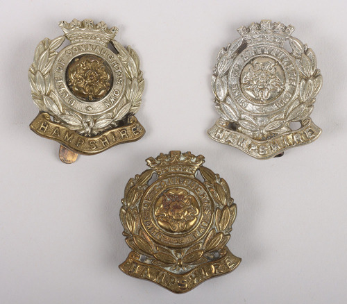 3x Early Pattern Duke of Connaughts Own Hampshire Regiment Badges