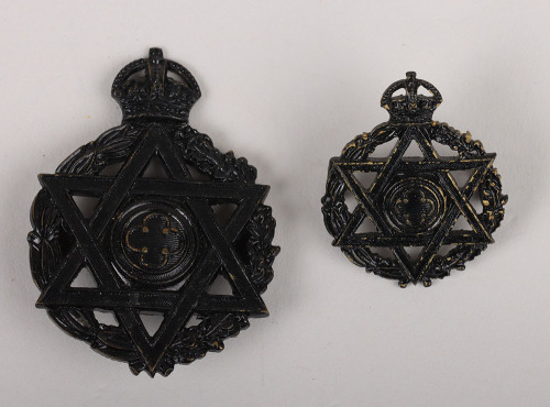 Royal Army Chaplain Department (Jewish) Cap Badge and Collar Badge by J R Gaunt