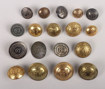 Interesting Selection of Tunic Buttons of the 67th Regiment of Foot