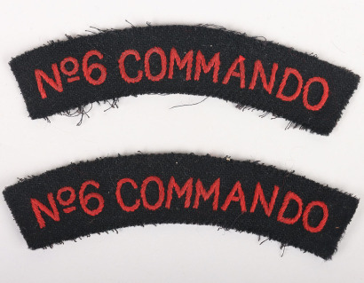 Attributed WW2 No6 Commando Cloth Shoulder Titles