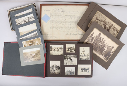 Impressive WW1 British Photograph Album and Diary Grouping Compiled by an Officer in the Middlesex Regiment on the Western Front, Mesopotamia and Palestine