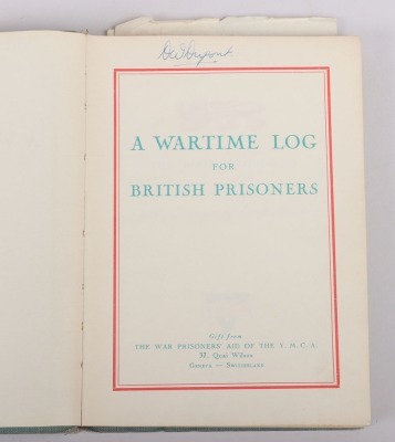 WW2 British YMCA Prisoner of War Log Book of Lieutenant D W Dupont Royal Artillery - 3