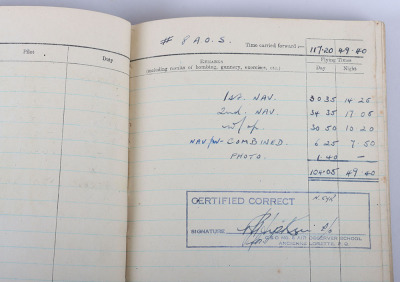 Royal Air Force Navigators Log Book of Navigator G Harrison RAF - 8