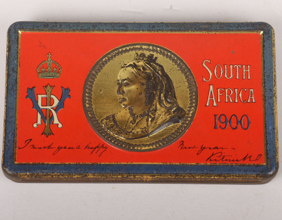 Boer War Queen Victoria Christmas Tin with Contents